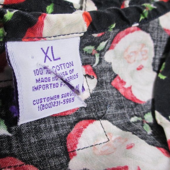 S.C.R.U.B. Woemen's Black Multicolored Santa Print Short Sleeve Scrub - Picture 3 of 6